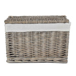 Wicker Grey Wash Finish Storage Basket | Small | Gray