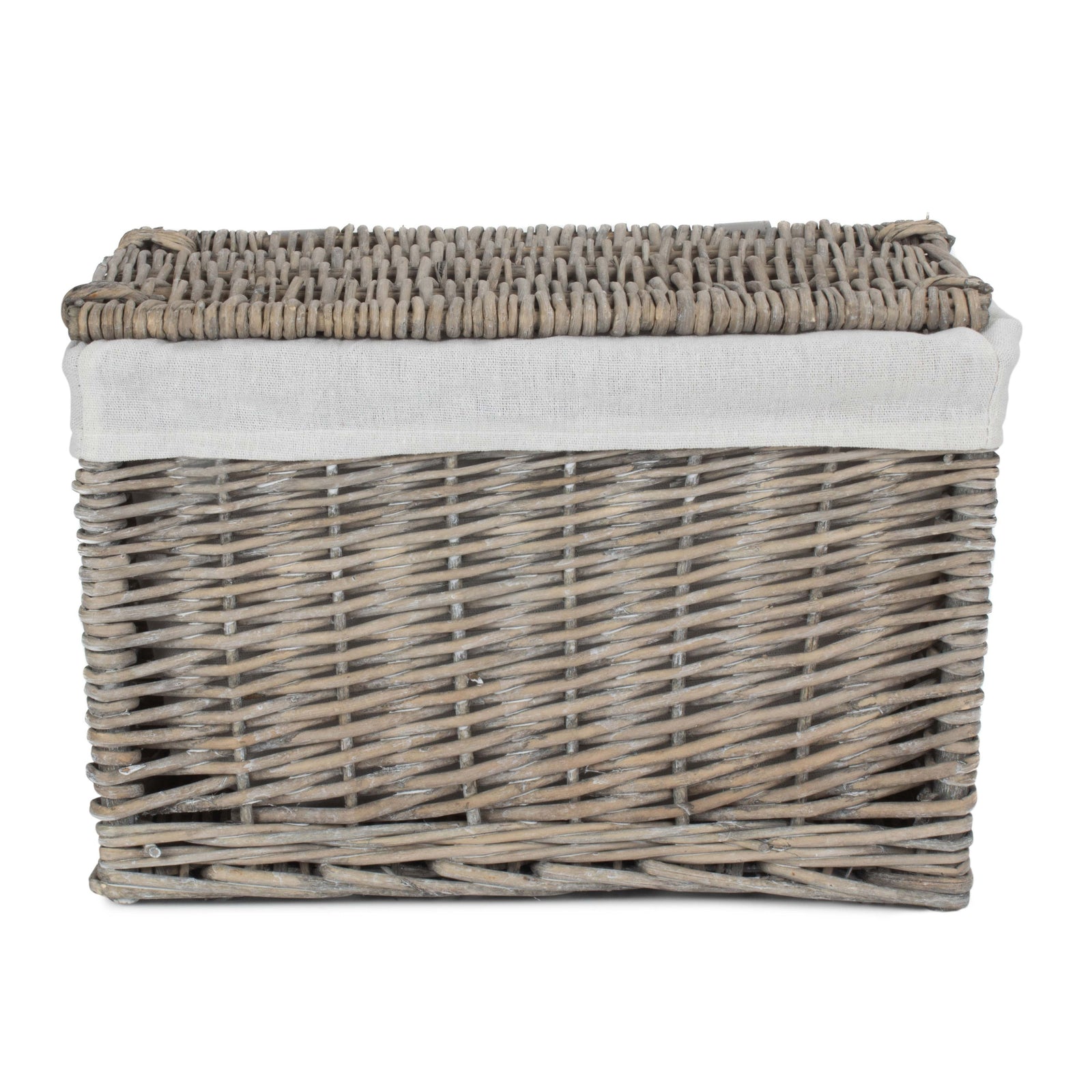 Wicker Grey Wash Finish Storage Basket | Small | Gray
