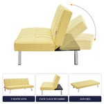 Click Clack Linen Blend Sofa Bed - 3 Seater | Yellow