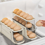 3-layer Expandable Scrolling Egg Holder Storage Rack | Cream