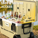 Outsunny 70l Insulated Cool Box With Wheels, Portable Ice Cooler