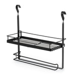 Kitchen Roll Holder With Shelf - Black