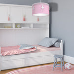 Baletnica Pink Pendant Lamp 1xe27 Beautiful Hand Made Lamp With Soft Fabric Shade Decorated With Ballerinas And Crystals