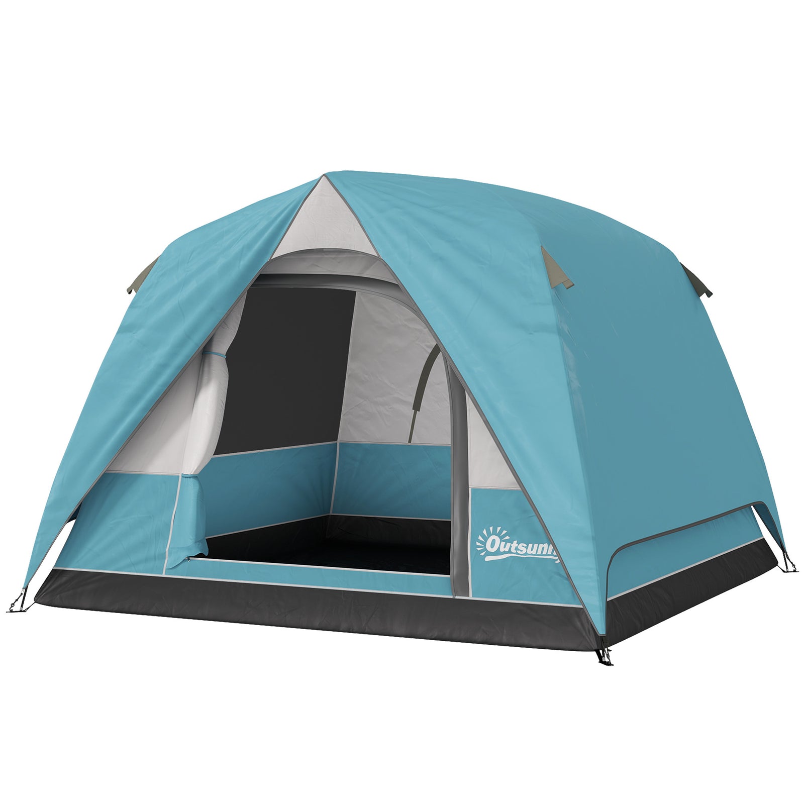 3-4 Person Dome Tent, Easy Setup, Mesh Windows | Light Blue