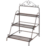 3 Tier Metal Plant Stand, Flower Pot Display Shelf Outdoor