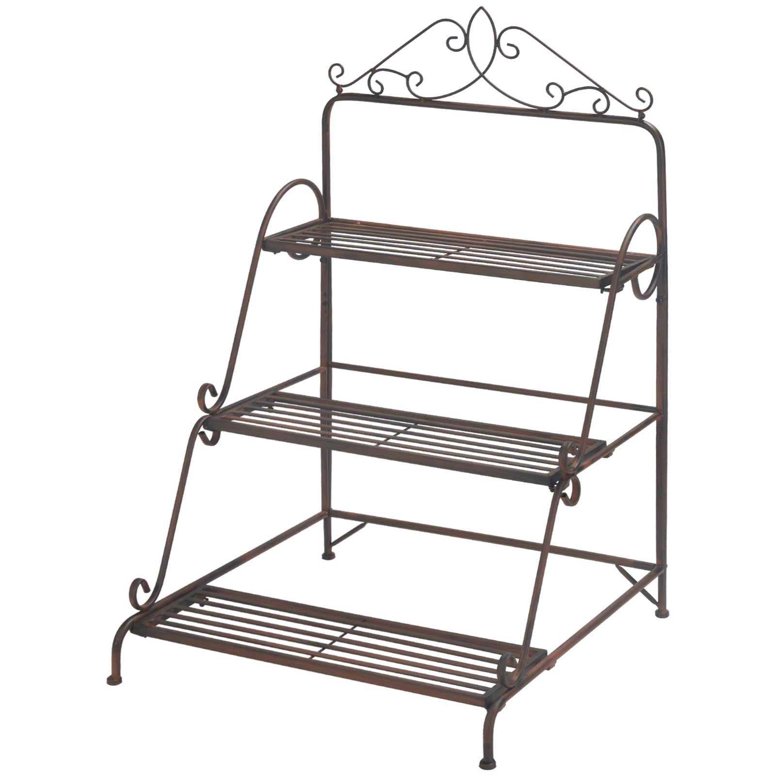 3 Tier Metal Plant Stand, Flower Pot Display Shelf Outdoor