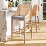 Set Of 2 Modern Upholstered High Bar Stools | Grey