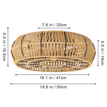 Breeins 50cm Dia Rattan Ceiling Fan Light With Remote Control,round Shape