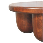 Clara Sculpted Coffee Table Rounded pillar-style legs, Brown