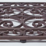 HOMESCAPES Cast Iron Door Mat Brown Rectangular Parisian Design