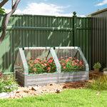 Raised Garden Bed With Cover, White And Dark Grey