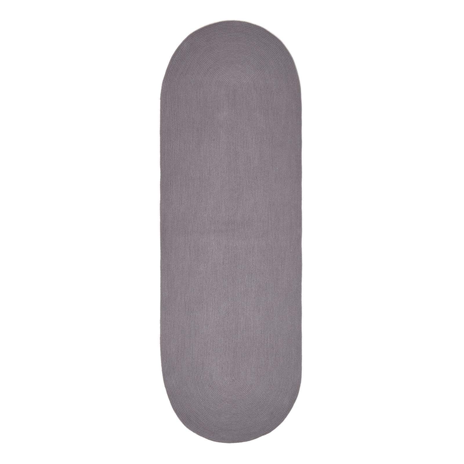 Handmade Woven Braided Oval Rug | 200cm | Grey