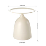 Modern Minimalist Cold-rolled Steel Side Table | Cream White