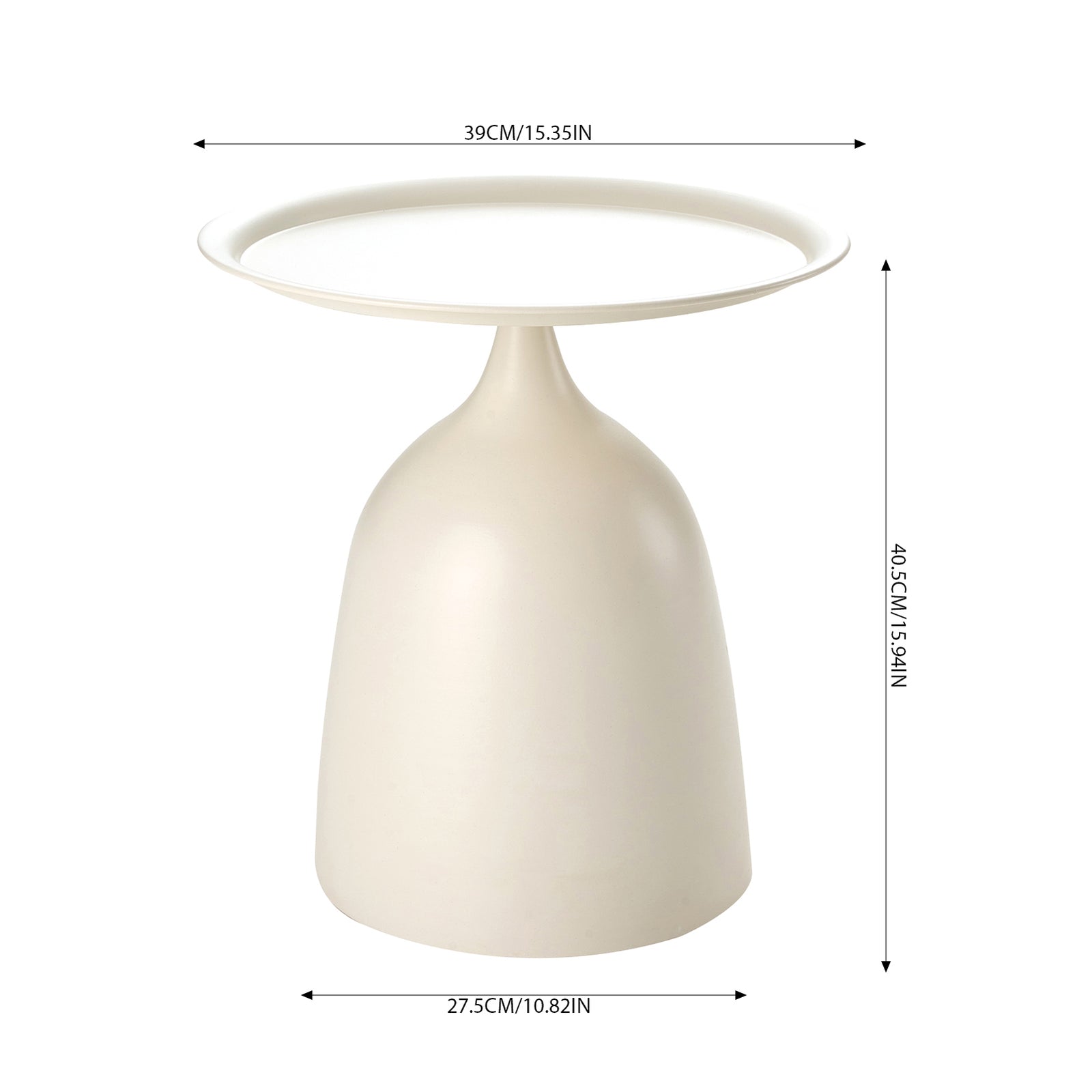Modern Minimalist Cold-rolled Steel Side Table | Cream White