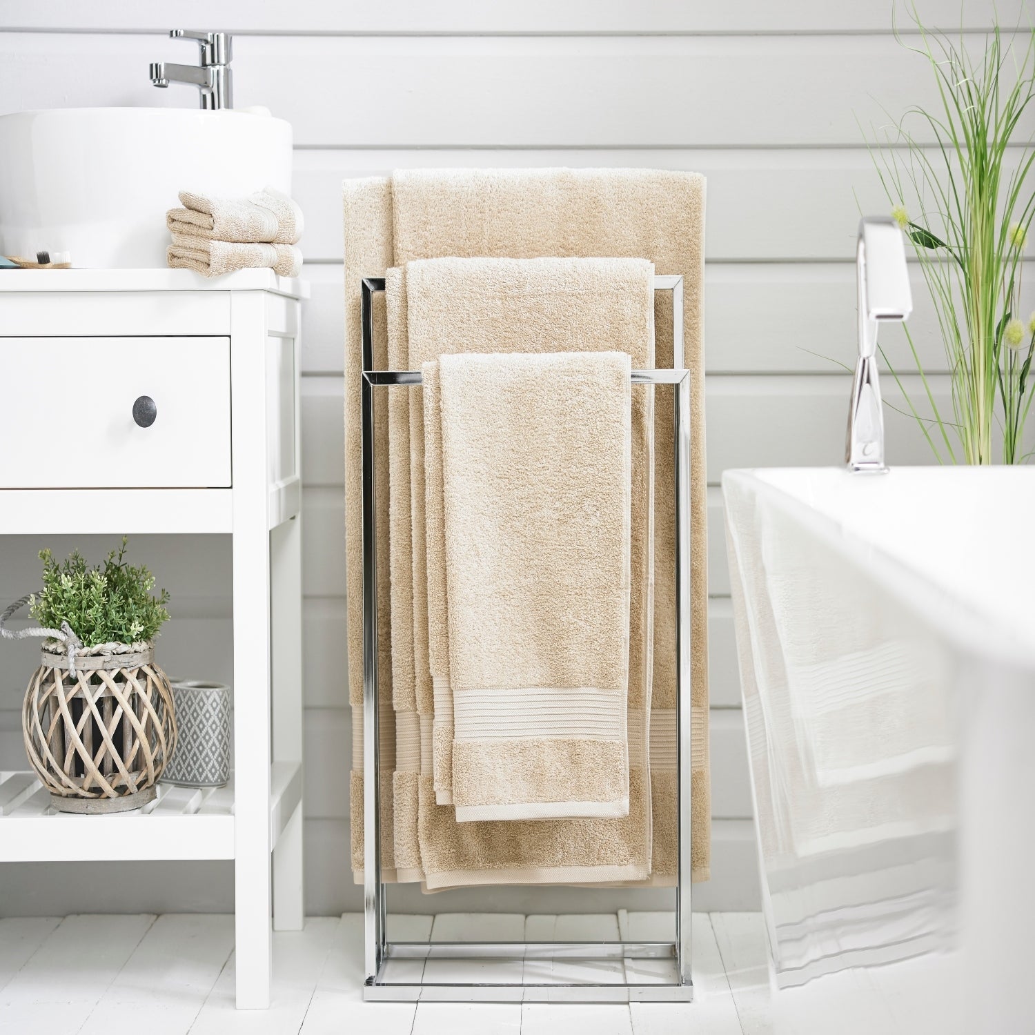 Bliss Pima Supersoft Ultra Absorbent Cotton Towels | Face Cloth (x4) | Biscuit