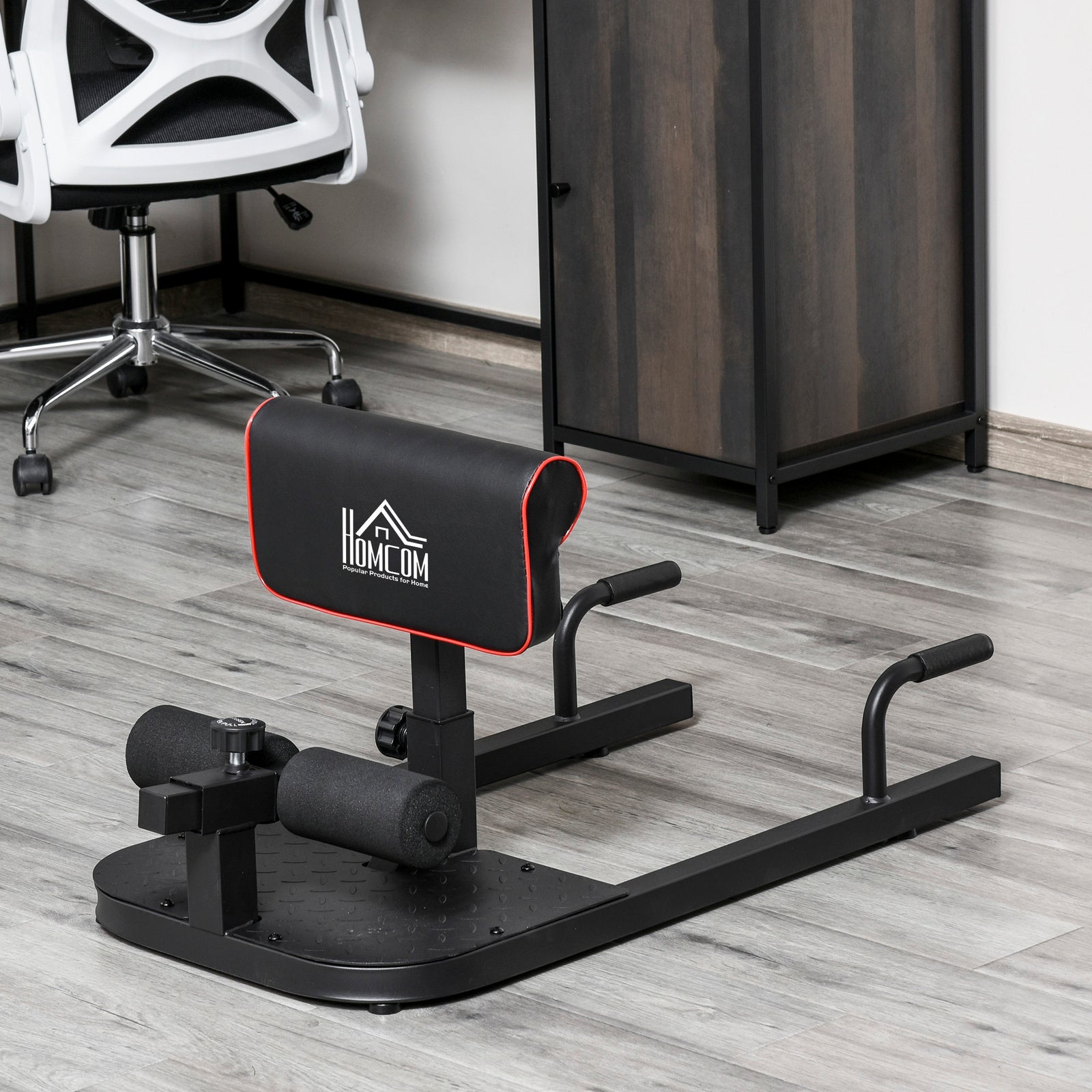 Squat Machine With Push Up Stand, Adjustable Cushion | Black