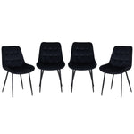 San Diego Marble Top Dining Table With Erica Velvet Chairs | Black