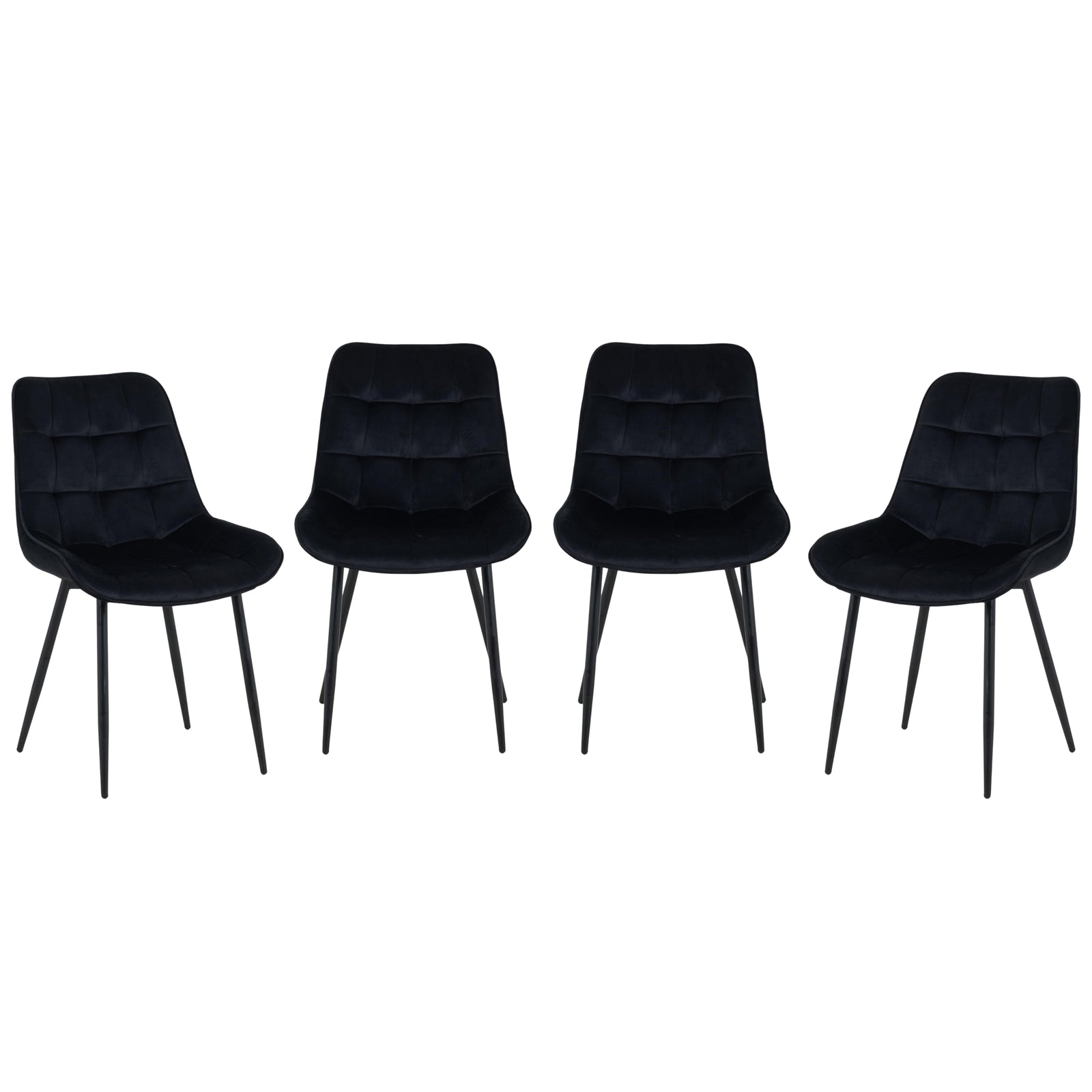 San Diego Marble Top Dining Table With Erica Velvet Chairs | Black