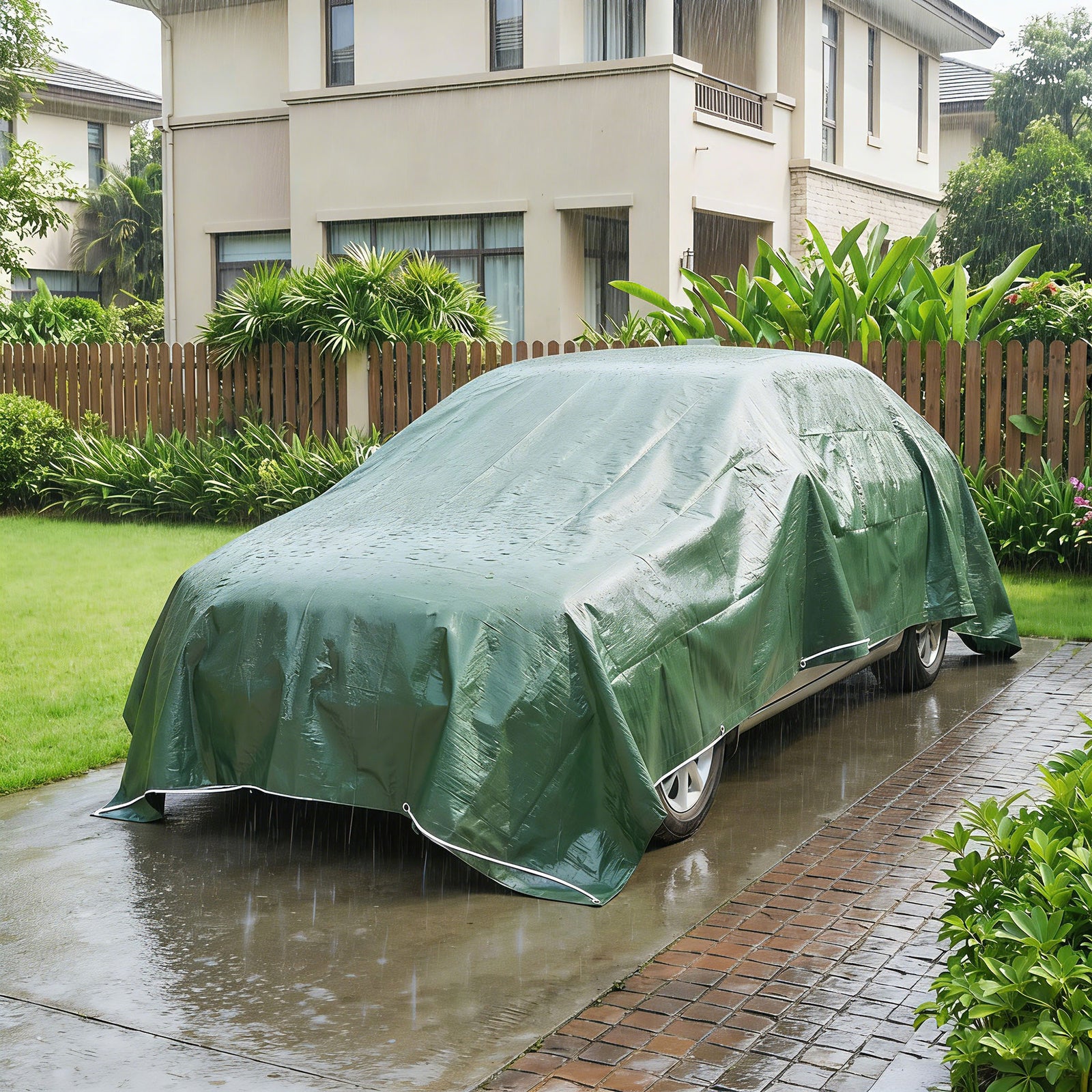 Waterproof Tarpaulin, 90gsm Tear-resistant Pe Tarp | L | Green