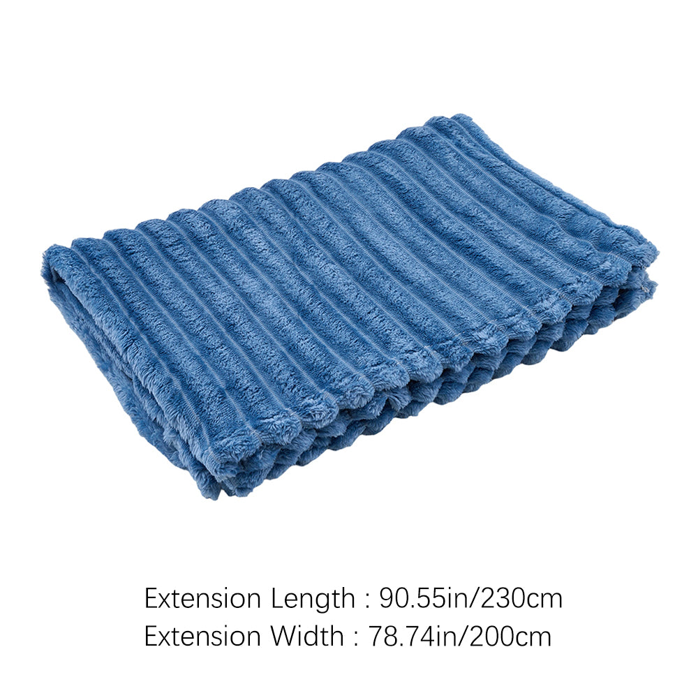 Cozy Striped Throw Blanket Soft Double-sided Use, Warm, Fade-resistant & Easy To Clean | Extra Large | Blue