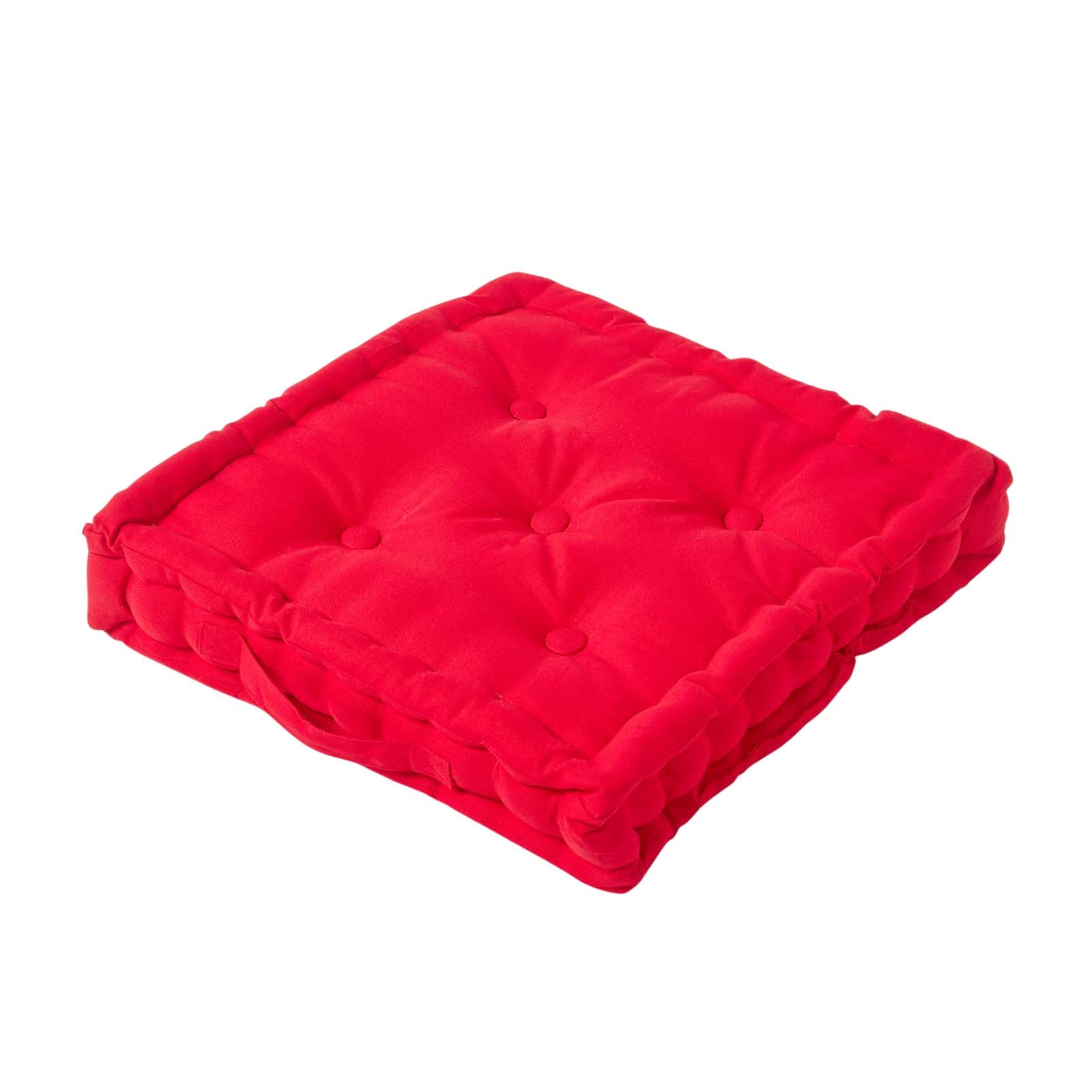 Cotton Plain Floor Cushion | 50cm x 50cm | Red