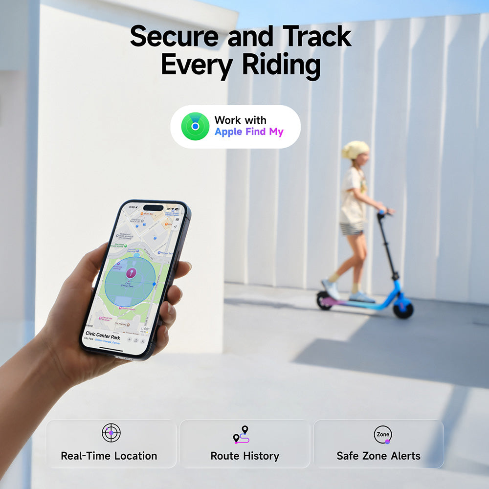 Navee K100 Max Kids E-scooter, Foldable, Bluetooth Speaker And Ambient Light, 10mph
