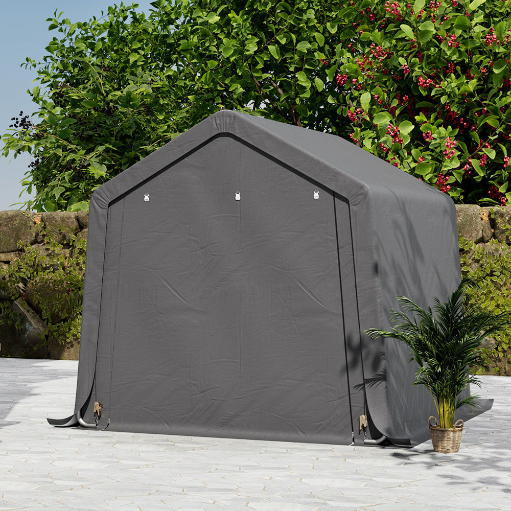 Garden Storage Shed Tent, Portable Shed Shelter With Galvanised Steel Frame | Large | Dark Grey