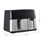 6.5l+3.5l Touch Screen Dual Basket Air Fryer Low-fat Cooking, And Adjustable Temperature For Effortless Meal Prep | Multi Colour