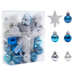 30 Pieces Shatterproof Christmas Tree Ornament Set Xmas Bauble And Snowflake Tree Topper