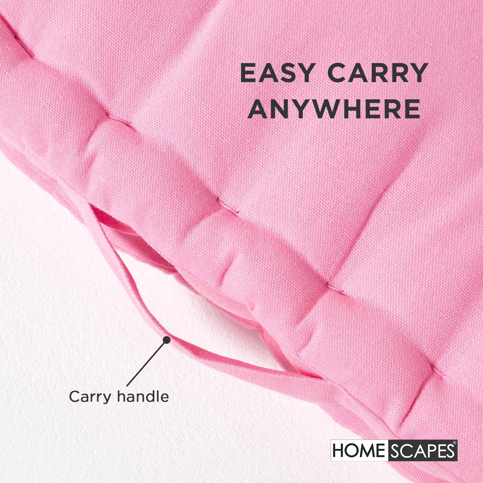 Cotton Plain Floor Cushion | 40cm x 40cm | Pink