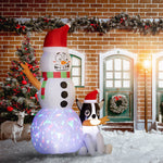 6.2ft Christmas Blow Up Snowman With Dog