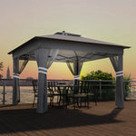 3x3(m) Pop Up Gazebo W/ Solar-powered Led Lights Curtain