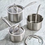 Tri-ply Cookware Set | 8 Piece | Silver