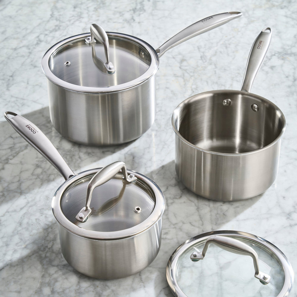 Tri-ply Cookware Set | 5 Piece | Silver