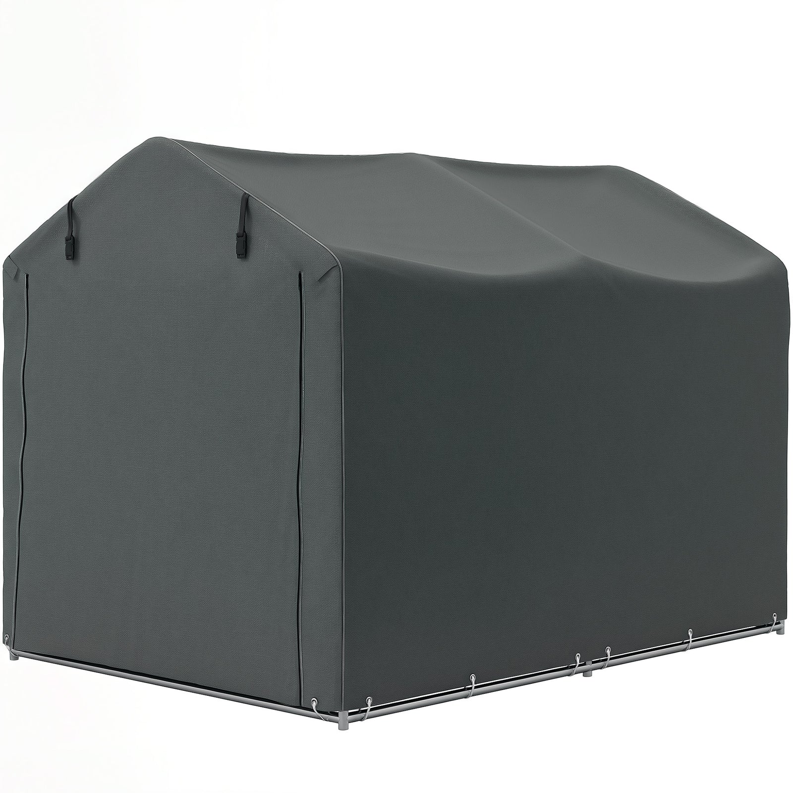 Garden Tool Storage Shed With Roll-up Zipper Door | Dark Gray