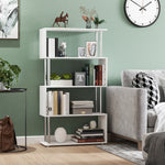 Wooden Storage Display Unit Bookcase Dividers S Shaped | One Size | White
