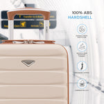 45x36x20cm Cabin Carry On Luggage with Medium Case and Large Size Check-in Hold Suitcase | Cabin | Cream