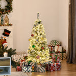 4/5/6ft Prelit Snow Flocked Christmas Tree With Light | 4ft | Green