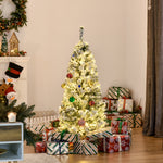 4/5/6ft Prelit Snow Flocked Christmas Tree With Light | 4ft | Green