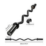 Centra Ez Curl Bar Olympic Barbell 120cm Weight Bar Strength Training 367kg