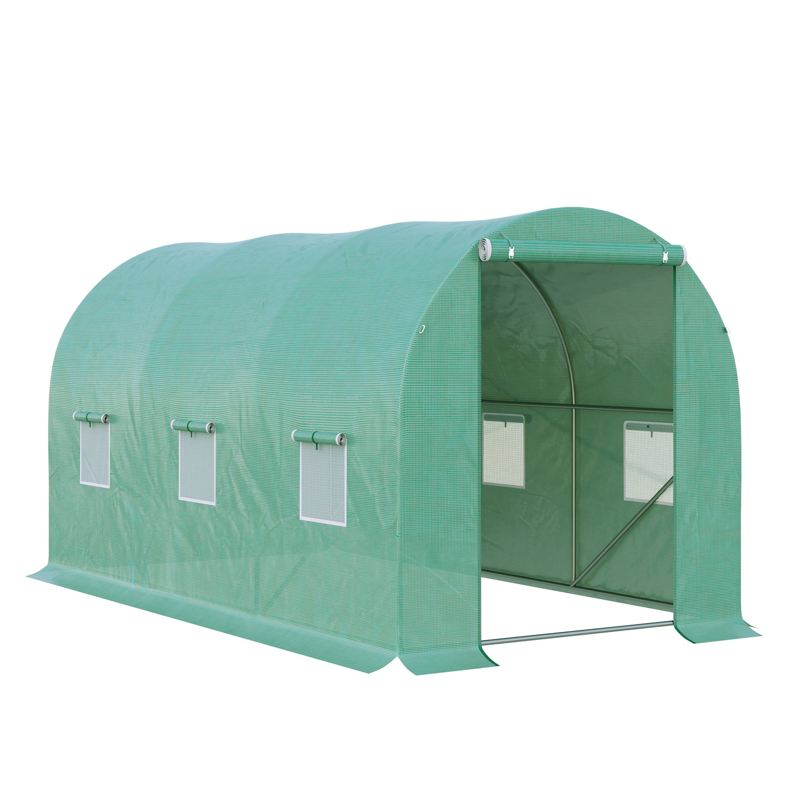 Polytunnel Greenhouse With Zipped Door 4x2m