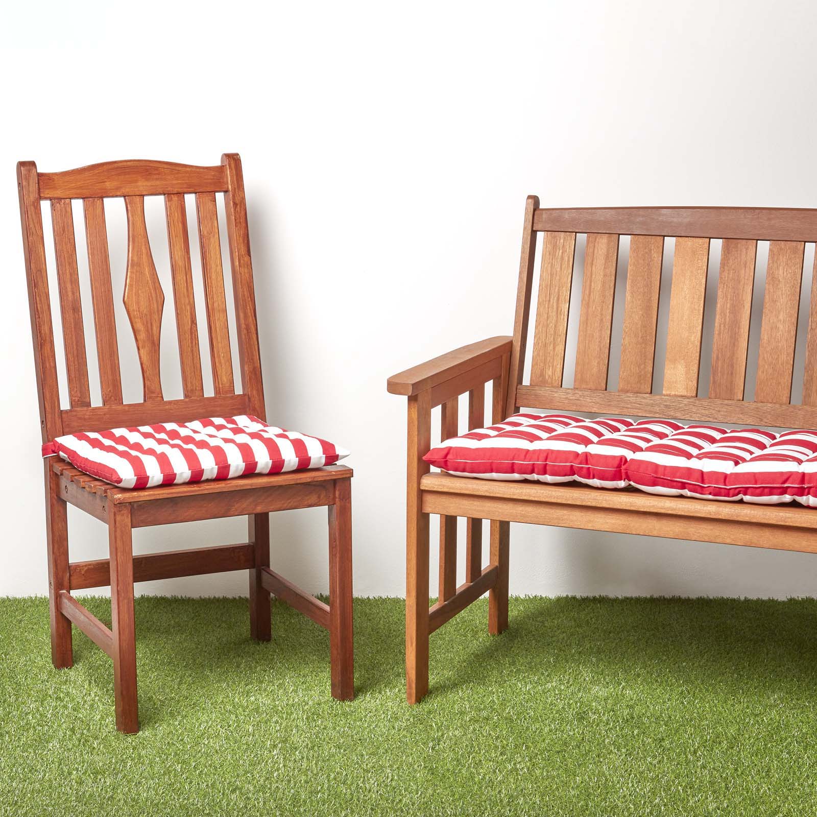 Striped Bench Cushion 2 & 3 Seater | 2 | Red