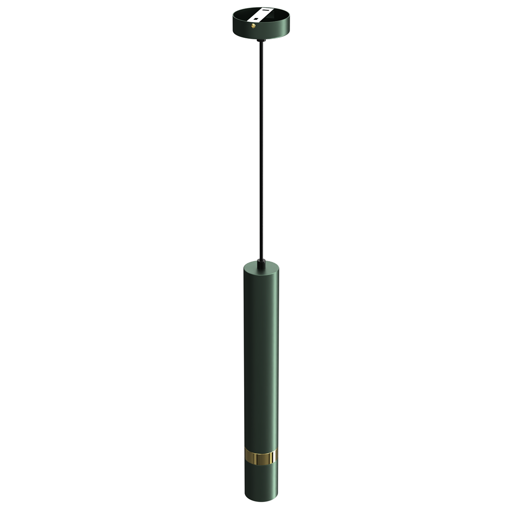Joker Contemporary Pendant Lamp 1xgu10 Hand Made Cylindrical Style Light | Green & Gold
