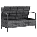 Rattan Garden Bench W/ 125l Storage, Cushioned Outdoor Bench