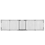 Pet Safety Gate 5 Panels Playpen Metal Fence W/ Walk Through Door | Black