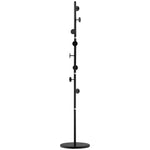 Steel Coat Stand Rack Marble Base 8 Hook Entryway | One Size | Black