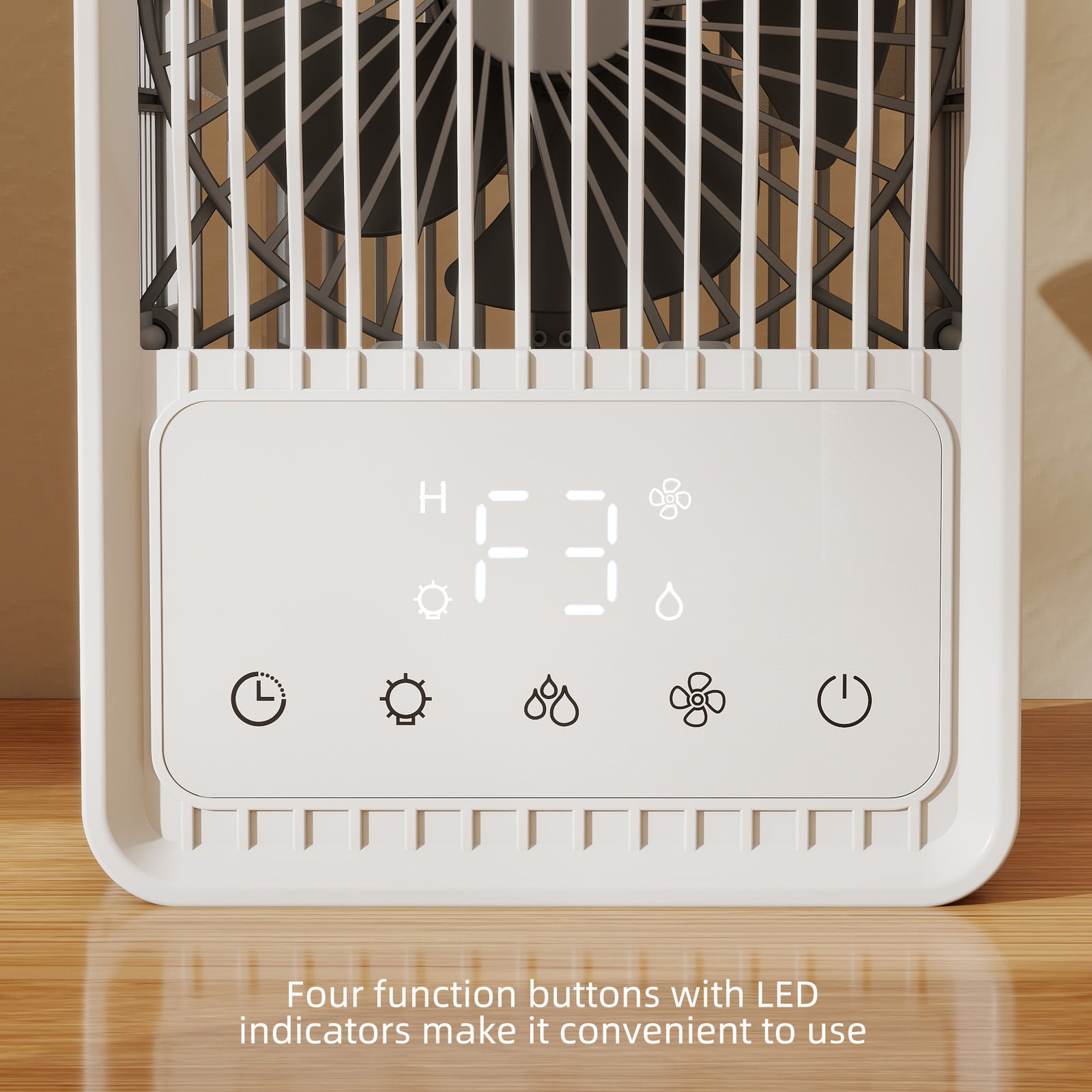 4-in-1 Mini Air Cooler With 7 Colour Rgb Light, Cooling Fan | White