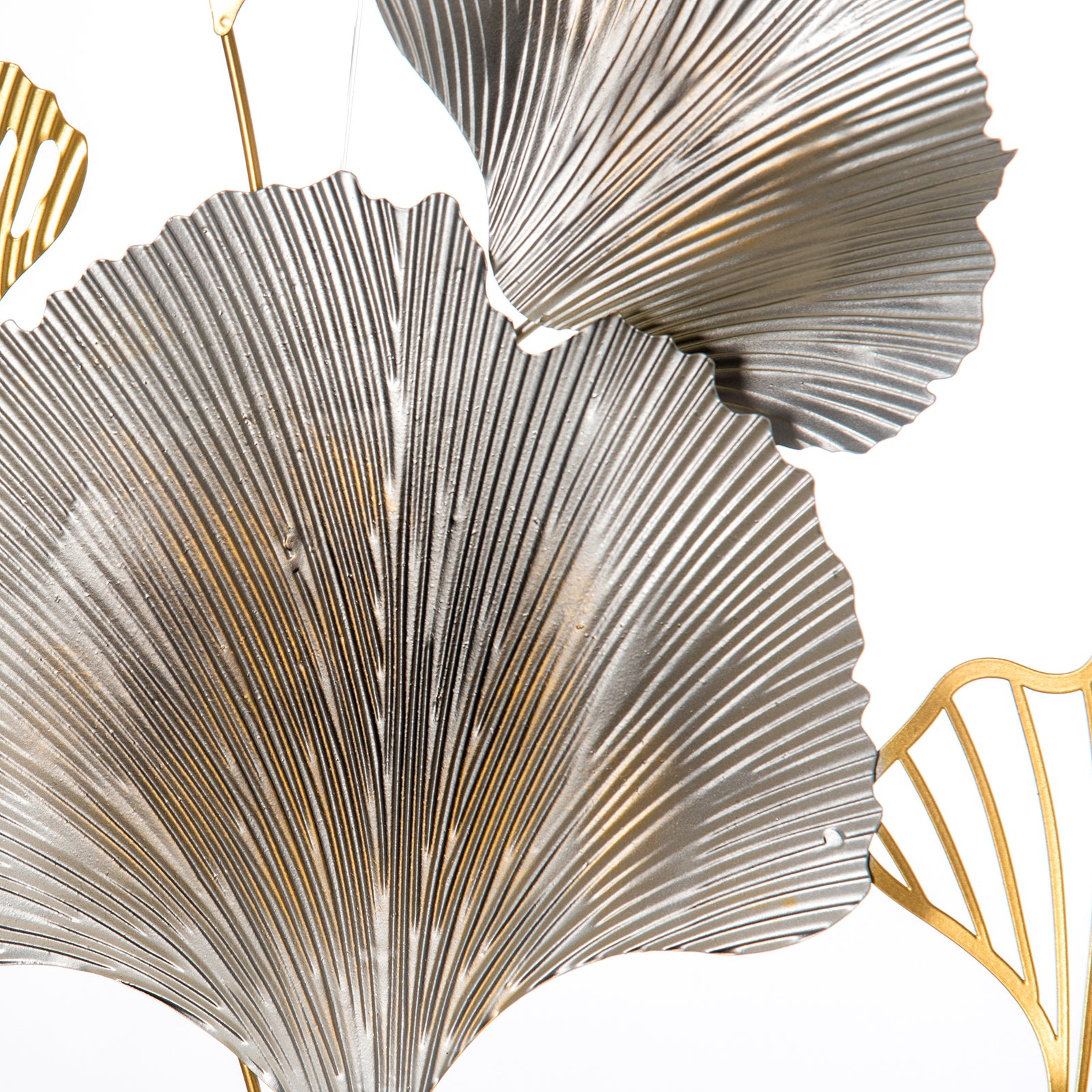 Minimalist Metal Wall Art Ginkgo Leaves Hanging Sculpture