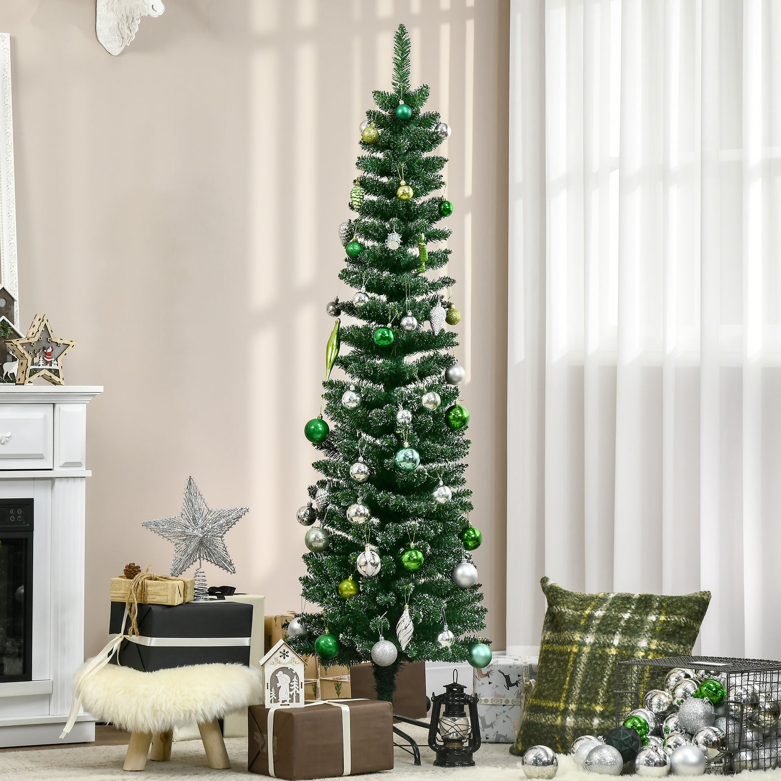 5.5/6/7.5ft Artificial Snow Dipped Christmas Tree | 5.5ft | Green