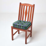 Tartan Check Cotton Dining Chair Booster Cushion | 40cm x 40cm | Blackwatch